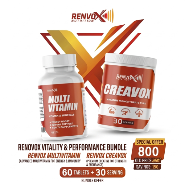 Creatine CREAVOX 30 Servings & Multi-Vitamin 60 Tablets